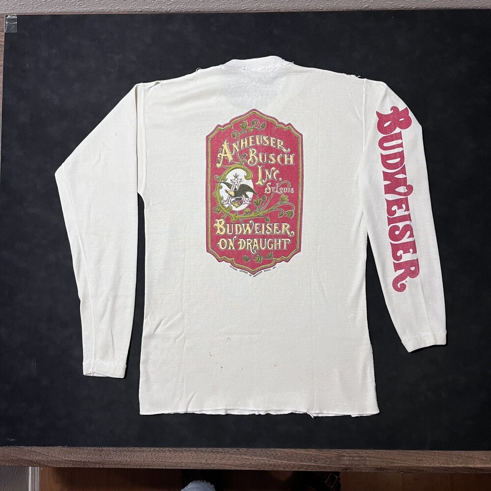 Budweiser 1960s Shirt Vintage Antique Anheuser Busch Beer Advertisement Frogs